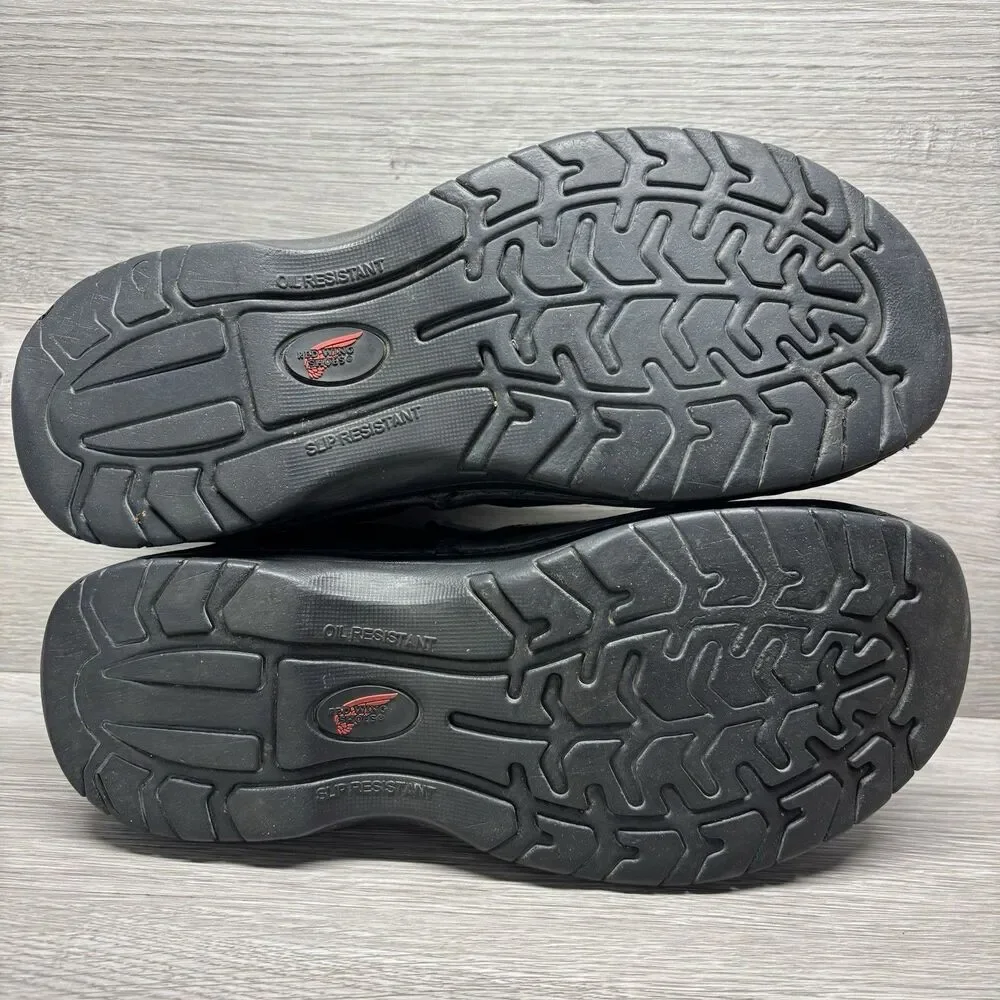 Red Wing 8700 Slip On Work Shoes Mens 9 E2 Black Leather Slip Resistant Utility
